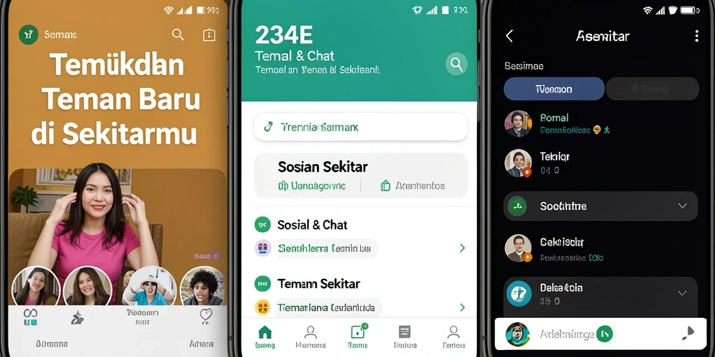 Tampilan antarmuka aplikasi Teman Sekitar 234E yang menarik dan mudah digunakan.