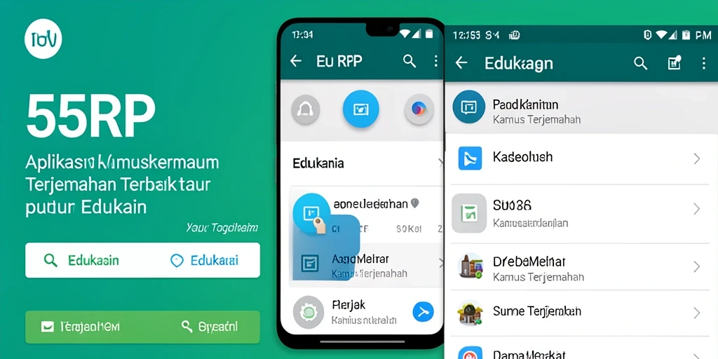 Antarmuka 55RP menampilkan fungsi Kamus Terjemahan yang interaktif.