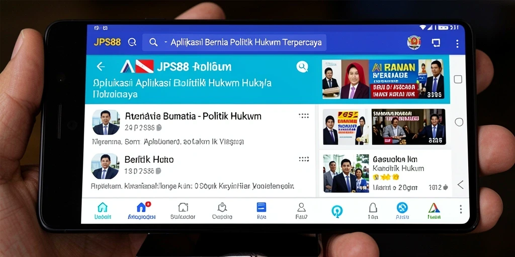 Tampilan antarmuka JPS88 yang menampilkan berita politik dan hukum.