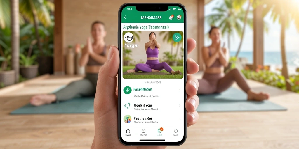Antarmuka aplikasi MENARA188 yang user-friendly dan menarik untuk Yoga.