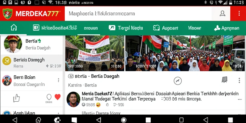 Tampilan antarmuka aplikasi MERDEKA777 yang informatif dan user-friendly.