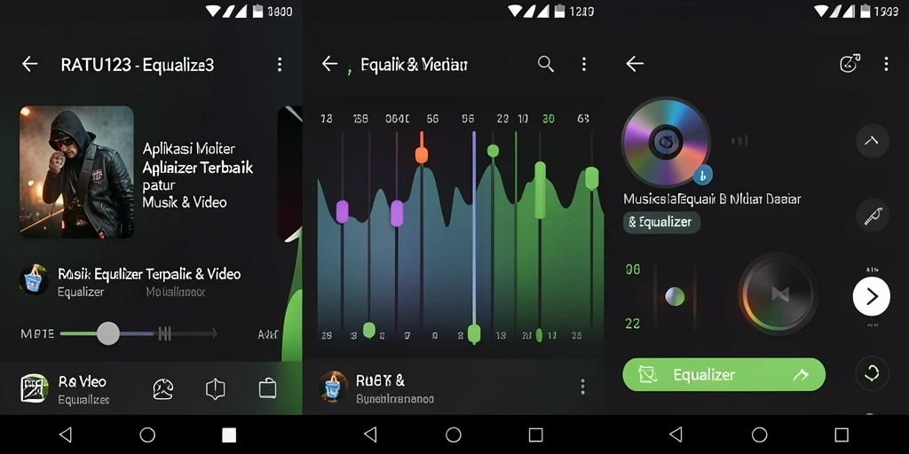 Tampilan antarmuka <strong>RATU123</strong> yang intuitif dengan fungsi Equalizer yang mudah diakses.